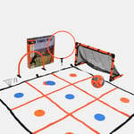 Flick Urban Tekkers Pack 4-in-1 training equipment and game - Football Tic-Tac-Toe - Mini Football Goal- two passing hoops - High grip Exclusive Tekkers pack ball
