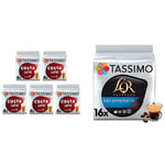 Tassimo Costa Latte Coffee Pods x8 (Pack of 5, Total 40 Drinks) & L'OR Espresso Decaffeinato Coffee Pods x16 (Pack of 5, Total 80 Drinks)