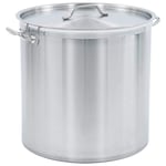 vidaXL Stock Pot Soup Stew Sauce Catering Pot Kitchen Hotel Restaurant Safe Design with Handles Suitable for Induction and Gas Stoves 98L 50x50cm Stainless Steel