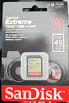 SanDisk Extreme 16 GB, Class 10 (45MB/s) - SDHC Card - Retail - (SDSDX-016G-X46)