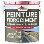 Peinture fibro ciment pour encapsulage support amiante / plomb : ARCACOVER AMIANTE Gris 10 L
