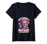 Womens Nietzsche's Mustache Beyond Good And Evil Quote Philosophy V-Neck T-Shirt