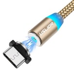 Magnetisk USB-C kabel - Fast Charge 2.4A - 1 m - Guld