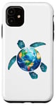 Coque pour iPhone 11 Save The Planet Turtle Recycle Ocean Environment Earth Day