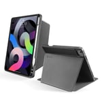 tomtoc Case for iPad Air 4, Trifold Vertical Case with Apple Pencil Holder for iPad Air 10.9 Inch, Protective Smart Cover with Magnetic Kickstand for 3 Use Modes, Support iPad Pencil Wireless Charging