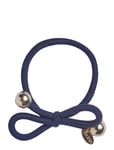 Hair Tie With Gold Bead - Navy Accessories Hair Accessories Scrunchies Blue Ia Bon