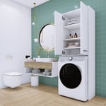 Skåp ovanför tvättmaskin med långdörr i VIT / SONOMA EK
