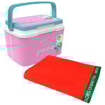 Frigo Life Story 5 litres Summer Begins + Serviette de Plage 90x160 cm 380 g/m² Velours 100% Coton Rouge