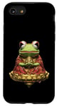 Coque pour iPhone SE (2020) / 7 / 8 Grenouille méditante amusante, lotus doré, pose de bouddha zen yoga, om