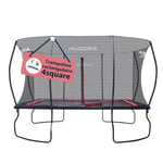 HUDORA Trampoline 4square - 244x366/215x305cm grand trampoline rectangulaire d'extérieur familial - Trampoline de sport pour jusqu'à 120kg - Trampoline de qualité à grande force de rebond