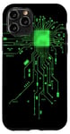 Coque pour iPhone 11 Pro CPU Cœur Processeur Circuit imprimé IA Geek Gamer Heart