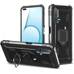 TANYO Phone Case for OPPO Realme X50 5G, TPU Silicone Cover with 360° Kickstand, Shockproof Bumper Shell, Rugged Armor Protective Cases, Black