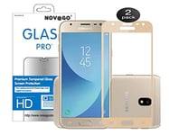 NOVAGO Compatible avec Samsung J5 2017/J530 Pack de 2 Films Verre Galaxy J5 2017 /J530 Films Protection écran en Verre trempé résistant Couvre la totalité de l'écran (Doré)