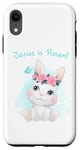 Coque pour iPhone XR Jesus is Risen – Christian Faith Girls & Women Easter Bunny