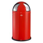 Wesco Push Two Powder Coated Steel Waste Recycling Bin, 50 Litre, Red