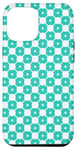 Coque pour iPhone 12 Pro Max Turquoise Marine Circles Dots Bubbles Retro Pattern
