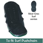 Jillyraff Padded  Seat Liner to fit Silver Cross Surf in Black Suedette fabric