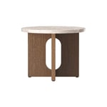 Androgyne Side Table, Dark Stained Oak/kunis Breccia Sand