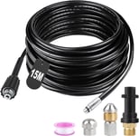 GOUTS ET COULEURS30M Tuyau Deboucheur Canalisation Haute Pression 180Bar Tuyau Déboucheur Flexible Tuyau Nettoyeur Haute Pression Avec 2 Buse 3 Adaptateurs Pour Kärcher K2-K7 Lavor Parkside Bosch