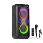 Fenton Core130 Party Speaker, Partybox med mikrofon - Bluetooth-högtalare med ljuseffekter