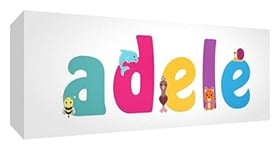 Little Helper Toile Boîte Galerie Enveloppé avec Panneau avant Style Illustratif Coloré avec le Nom de Jeune Fille Adele 30 X 84 X 3 cm Grand