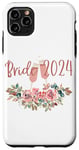Coque pour iPhone 11 Pro Max Bride 2024 Fête de mariée Toast au vin Motif floral Visite des vignobles