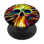 Psychedelic Skull Pop Socket for Phone PopSockets Skeleton PopSockets Swappable PopGrip