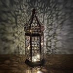 Liten marockansk metalllampa 27,2 cm svart - Marockansk värmeljushållare för utomhus i trädgården eller inomhus på bordet - Lyktor för ljus - orienta