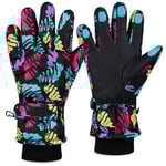 CityComfort Gants de Ski Enfant, Gant Chaud Imperméable pour Enfant Ado Fille 6-15 Ans, Gants Thermiques Écran Tactile Hiver Neige Ski Snowboard (Multicolore, 11-15 Ans)