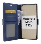 Lyx Standcase Wallet Motorola Moto E32s (Marinblå)