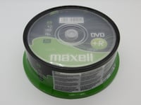 MAXELL 25 PACK OF 16X SPEED 120 MINUTE DVD+R DISCS 4.7GB Brand New & Sealed