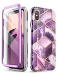 i-Blason iPhone Xs Case, iPhone X Case, [Cosmo] Full-Body Bling Glitter Sparkle Clear Bumper Case with Built-in Screen Protector for iPhone Xs Case 2018 Release (Ameth) - 5.8 inches