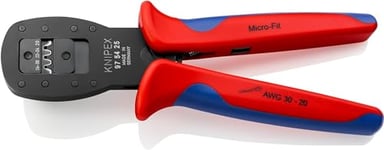 Knipex Crimping Pliers for micro plugs parallel crimping For connectors in the Mini-Fit™ series from Molex LLC burnished, with multi-component grips 190 mm 97 54 25