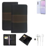 Wallet Case + headphones for Sony Xperia 10 V Protective Cover Brown