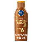 NIVEA SUN Bronzage Intense Lait activateur de bronzage FPS6 (1 x 200 ml), Protection solaire résistante à l’eau, Crème solaire à la formule légère et non-grasse