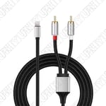 1x 3M Dual RCA to 8-Pin Connector Aux Stereo Y Splitter Cable Adapter For iPhone