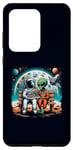 Galaxy S20 Ultra Astronaut & Alien Pizza Party Funny Sci-Fi Outer Space Case