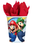 8 stk Pappkrus 250 ml - Super Mario Party