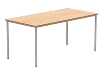 Office Hippo Essentials Multi-Use Table Writing Computer Work, Home Office Desk with Adjustable Feet, Wood, Norwegian Beech, 160 x 80 cm