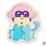 Wooden Puzzle Kid Early Educational Toys Baby Hand New Grasp D Monkey