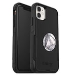 OtterBox Bundle COMMUTER SERIES Case for IPhone 11 - (BLACK) + PopSockets PopGrip - (WHITE MARBLE)