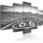 Billede - Route 66 - black and white - 225 x 112.5 cm - Premium Print