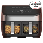 Instant - Vortex Plus Dual Drawer 8-in-1 Air Fryer, ClearCook Stainless Steel