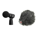 Shure MV88+ Stereo USB Microphone - Condenser Microphone for Streaming and Recording Vocals & Instruments - Black & AMV88-Fur Microphone Windjammer for MV88