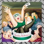 Birthday Surprises Tile Plaque Sign Wall Art UV Print By Beryl Cook 20x20cm