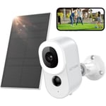 2K Caméra Surveillance WiFi Extérieure sans Fil, IP Caméra Solaire Batterie Extérieure-Intérieure, Détection[S159]
