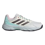 adidas Men's CourtJam Control 3 Clay Tennis Shoes Sneaker, Crystal White/Aurora met/semi Flash Aqua, 6.5 UK