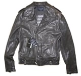 EMPORIO ARMANI BLOUSON LEATHER JACKET SIZE IT46 (S) 100% AUTHENTIC