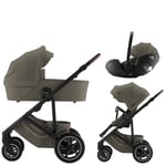Britax Römer Diamond Barnvagn Smile 5Z 3 i 1-set inklusive Diamond Baby-Safe Pro bilbarnstol Urban Olive LUX