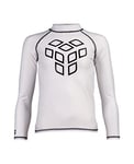 Arena Boy's Unisex JR Rash Vest L/S Graphic Guard Shirt, White-Black, 8-9 Years